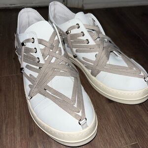 Rick Owens megalaced low white color